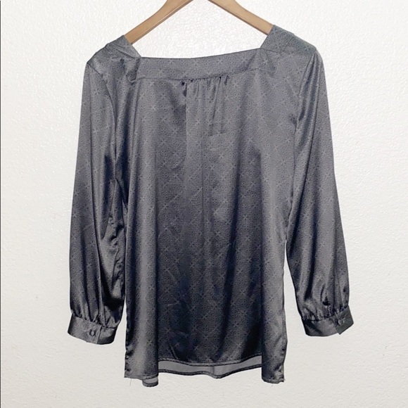 NY&Co Silver Square Neck Silky Patterned Blouse - Picture 8 of 10